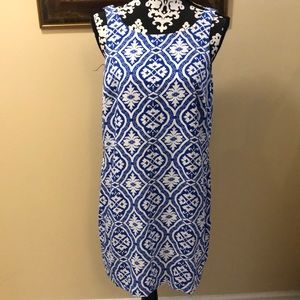 kaya di koko classic mediterranean tile motif lined sleeveless soft dress